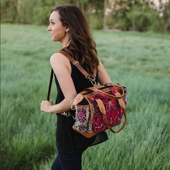 Maile & Nic Handbags - Medium Convertible Day Bag Huipil Butterfly